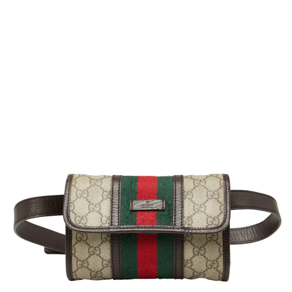 Gucci Sherry GG Supreme Body Belt Bum Crossbody Bag Waist Beige Multicolor